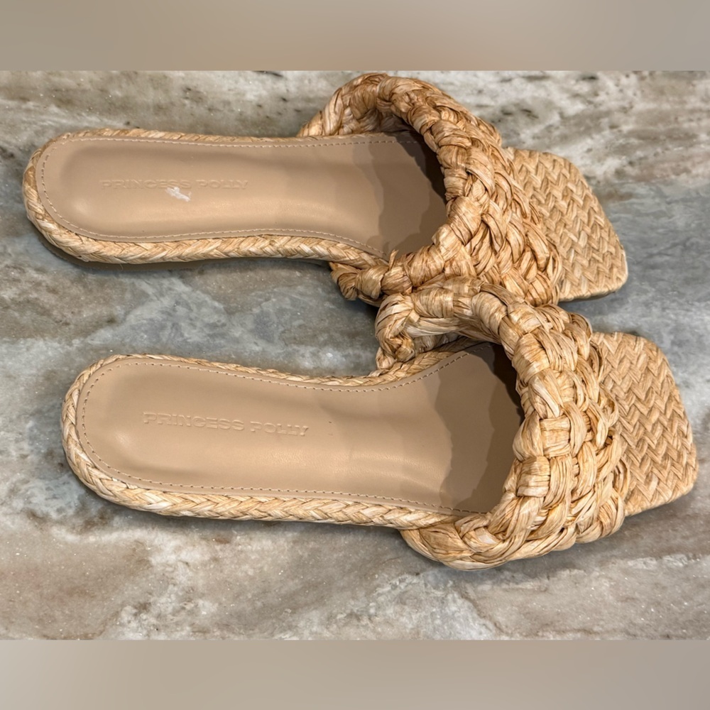 Women’s PRINCESS POLLY Shoreline Sandals- Natural. Size 8 - Picture 4 of 5